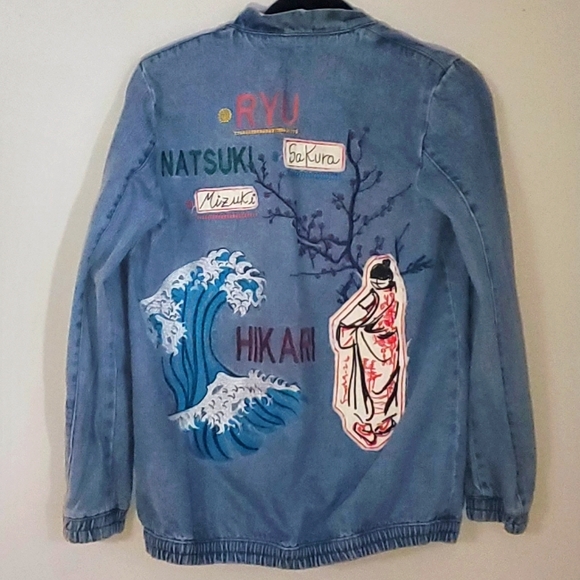 Zara Denim Bomber Jacket - Picture 4 of 5